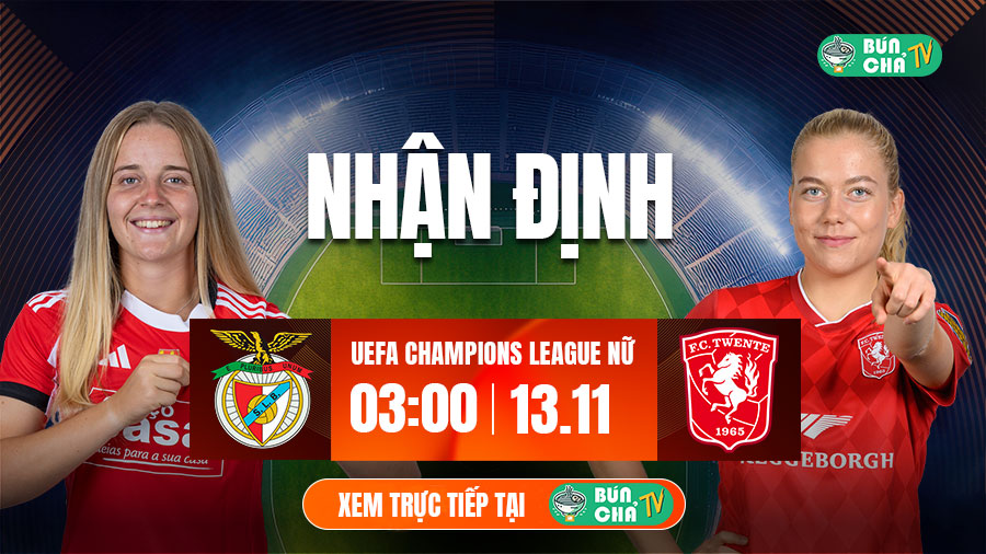 Chia sẻ của người trong cuộc trước trận Nữ Benfica vs Nữ Twente HLV Nữ Benfica: "Chúng tôi vừa nhận thất bại 0-2 trước Arsenal ở lượt trận gần nhất. Vấn đề lớn nhất là hàng thủ, khi đội bóng đã để thủng lưới trong 5/6 trận gần đây (tổng cộng 8 bàn). Tuy nhiên, với đội hình hoàn toàn sung sức, chúng tôi sẽ nỗ lực chấm dứt chuỗi trận thua và giành chiến thắng trên sân nhà, nơi chúng tôi có thành tích đối đầu tốt với Twente (thắng 4-0 năm 2021)". HLV Nữ Twente: "Sau thất bại trước OH Leuven ở C1, chúng tôi đang rất quyết tâm. Điểm mạnh của Twente là hàng thủ rất chắc chắn (chỉ thủng lưới 4 bàn/6 trận gần nhất) và hàng công bùng nổ (ghi 18 bàn/6 trận gần nhất). Chúng tôi biết Benfica mạnh, nhưng chúng tôi đã từng thắng họ năm 2022 và sẽ nỗ lực để tái hiện lịch sử". Nữ Benfica cải thiện hàng thủ, Nữ Twente phòng ngự phản công Nữ Benfica dự kiến ra sân với sơ đồ 4-3-3. Lối chơi của họ đang thiếu sự ổn định trong phòng ngự. Điểm mạnh là lợi thế sân nhà và thành tích đối đầu gần đây nhỉnh hơn (thắng 2/3 lần gần nhất). Điểm yếu là hàng thủ đang để thủng lưới liên tục.  Phía đối diện, Nữ Twente dự kiến ra sân với sơ đồ 4-3-3. Lối chơi của họ là tấn công hiệu quả và phòng ngự chặt chẽ. Điểm mạnh lớn nhất là hàng công cực mạnh (ghi 18 bàn/6 trận) và hàng thủ kiên cố (chỉ thủng lưới 4 bàn/6 trận). Điểm yếu là tâm lý sau thất bại tại Cúp C1 gần nhất.